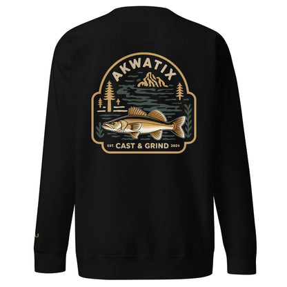 Akwatix Premium Crewneck – Signature Walleye Edition - Akwatix