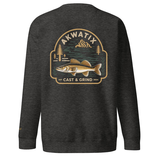 Akwatix Premium Crewneck – Signature Walleye Edition - Akwatix