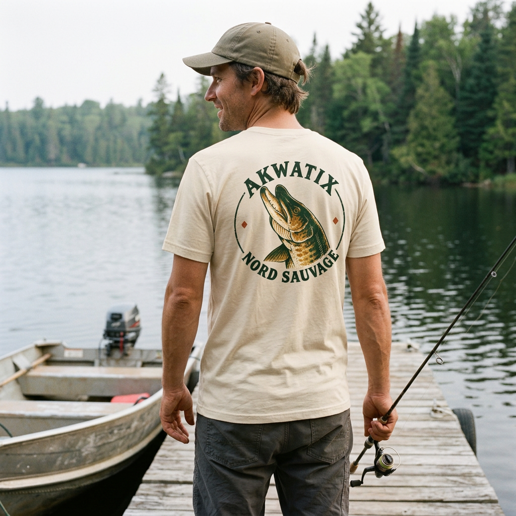 Image lifestyle du t-shirt The Fifty au bord d’un lac
