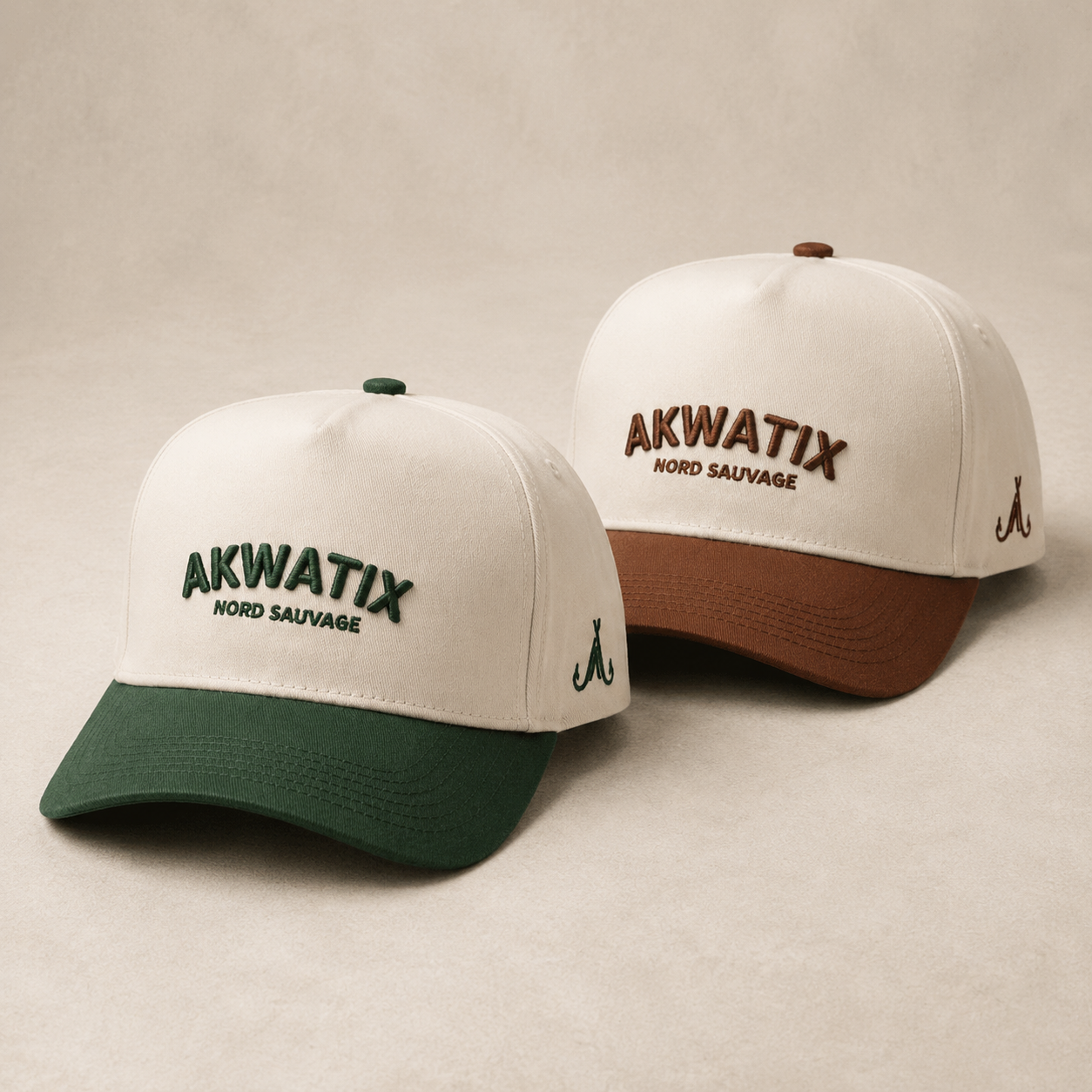 Nord Sauvage Signature Cap Duo — Green and Brown