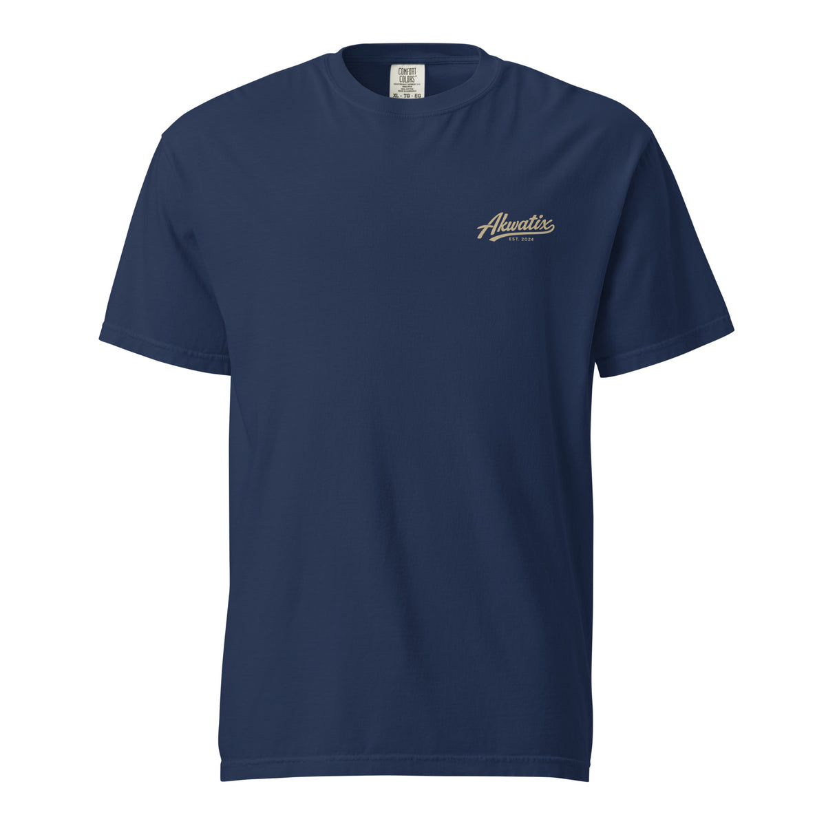 Off-Grid Heavyweight Tee by Akwatix — true navy, front view