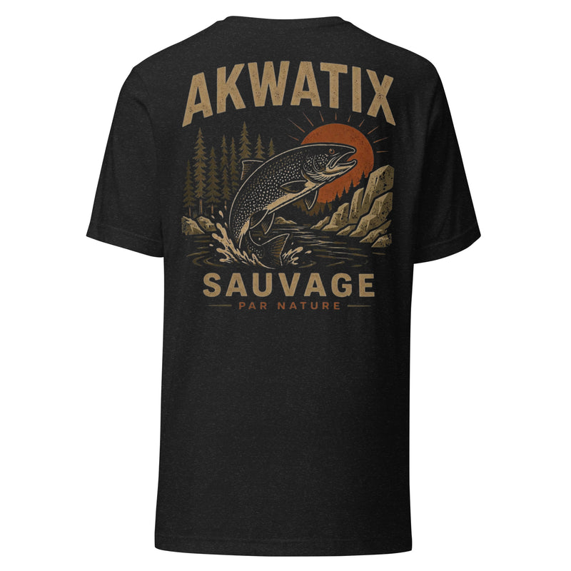 Touladi Sauvage Tee by Akwatix — black heather, back view