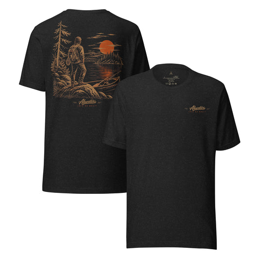 Coureur des bois — Tee by Akwatix — black heather, front and back view